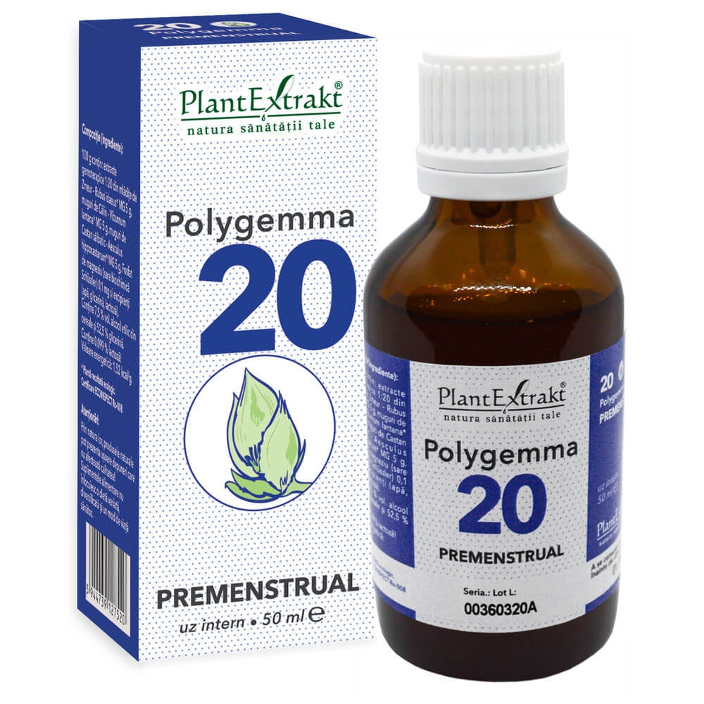 Polygemma 20 – Ajută la ameliorarea simptomelor neplăcute de dinainte şi din timpul ciclului menstrual  – 50ml
