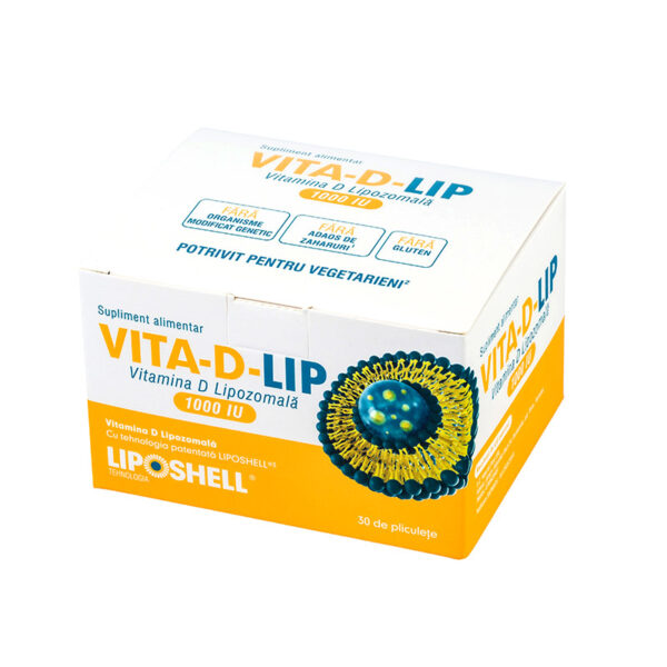 Vitamina D Lipozomală 1000 IU LIPOSHELL® (30 plicuri), VITA-D-LIP