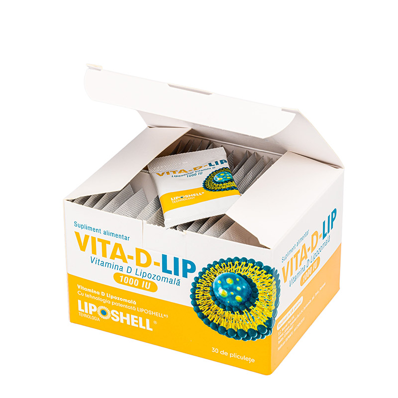 Vitamina D Lipozomală 1000 IU LIPOSHELL® (30 plicuri), VITA-D-LIP