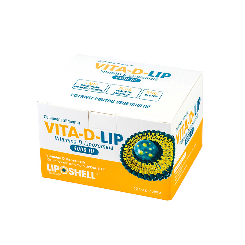 Vitamina D Lipozomală 4000 IU LIPOSHELL® (30 plicuri), VITA-D-LIP