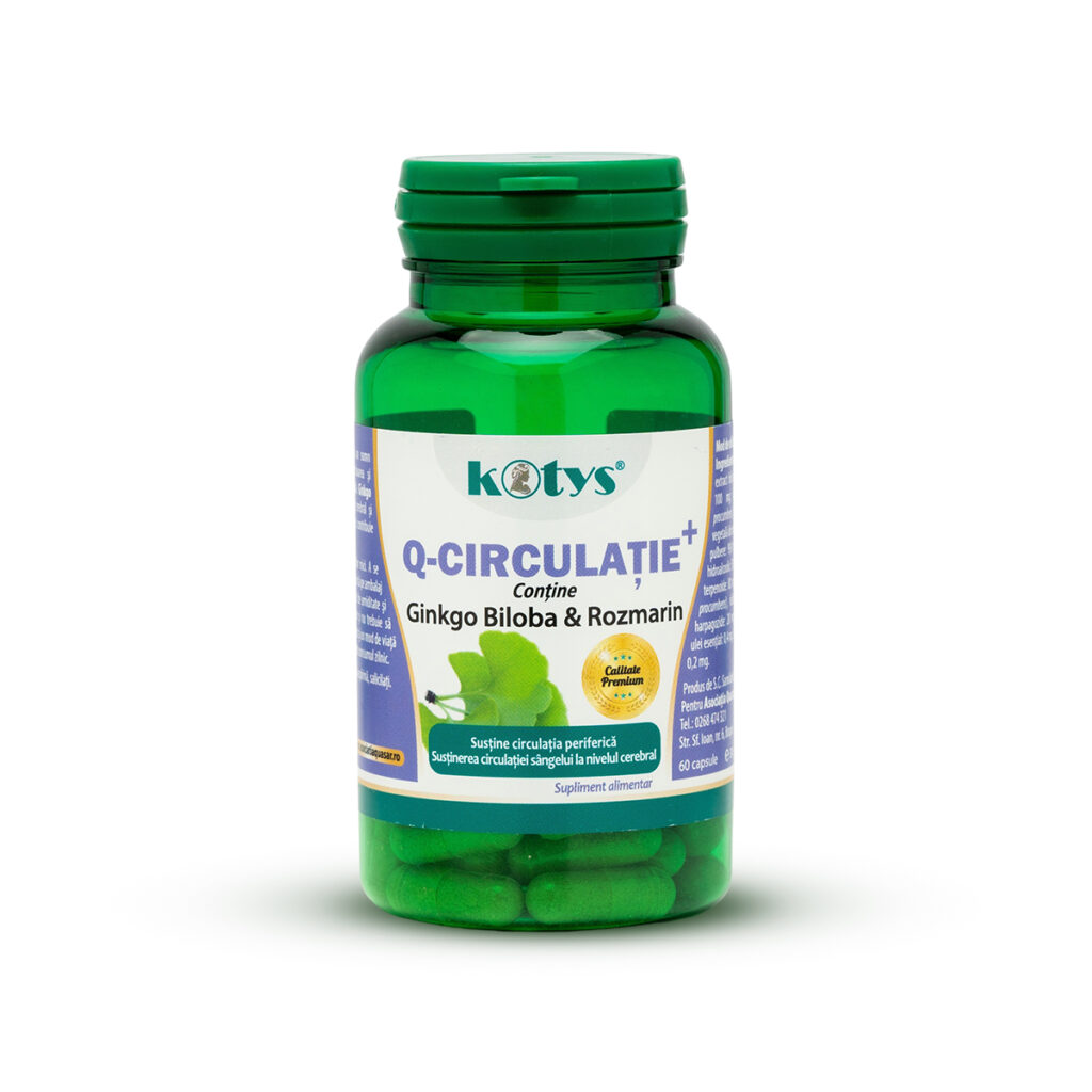 Q-Circulatie Plus cu ginkgo biloba si rozmarin 60 cps Kotys