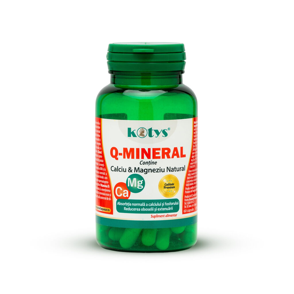 Q-Mineral cu Calciu si Magneziu natural 60 cps Kotys