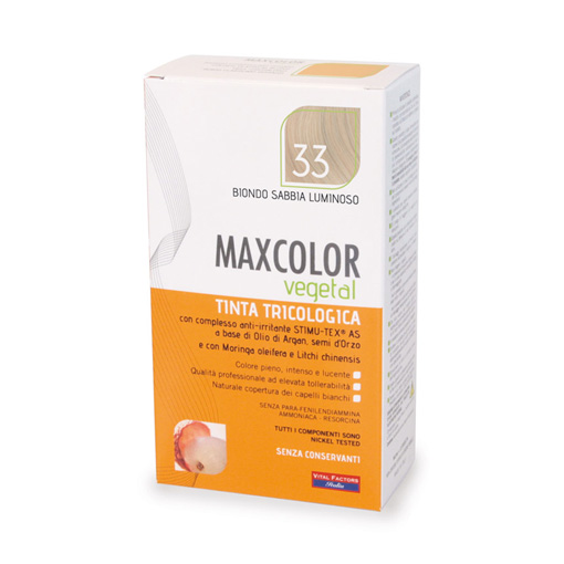 Vopsea de Par MaxColor Vegetal 33  Blond Nisip Luminos