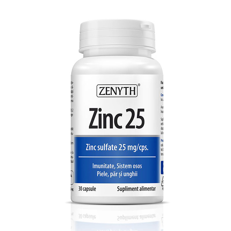 Zinc  – 25mg Zenith, 30cps