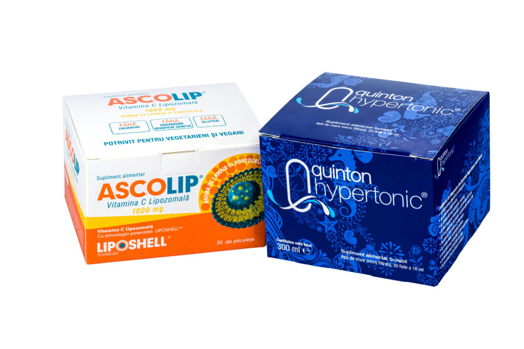 Pachet Plasma Hipertonic Quinton, Vitamina C Lipozomală Ascolip 1000 mg LIPOSHELL®