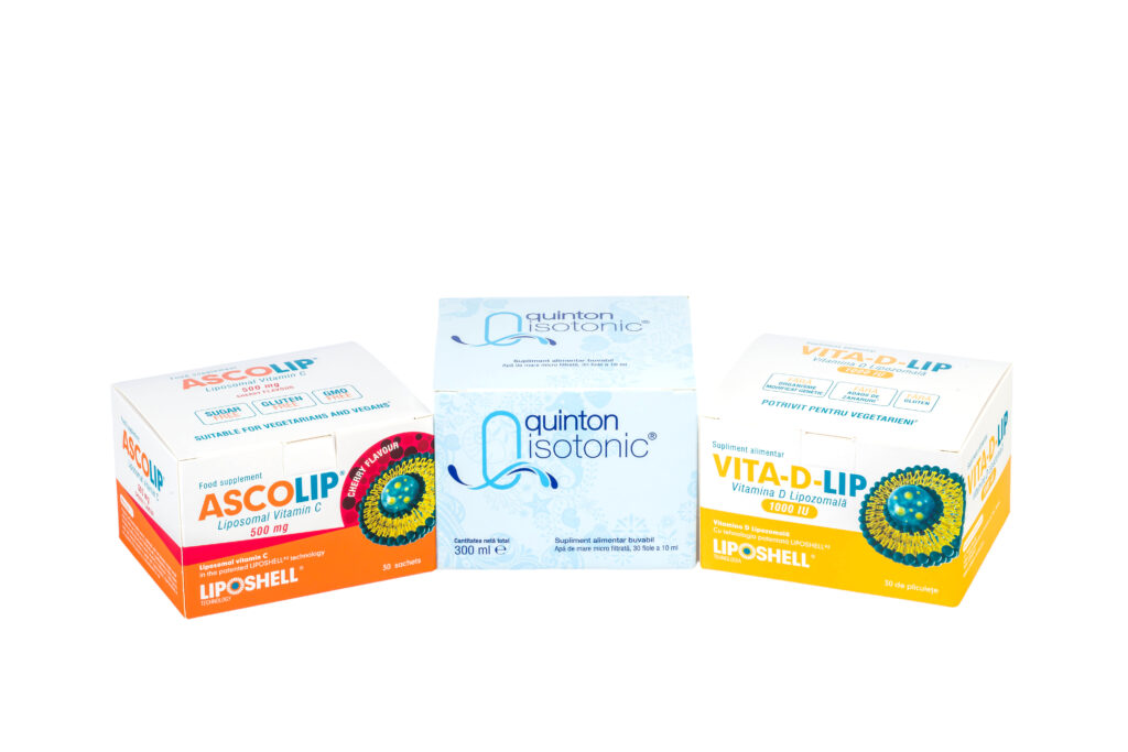 Pachet Plasma Izotonic fiole (300ml), Quinton+Vitamina C Lipozomală 500 mg+Vitamina D Lipozomala 1000UI