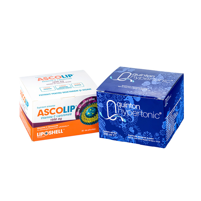 Pachet Plasma Hipertonic Quinton, Vitamina C Lipozomală Ascolip 1000 mg LIPOSHELL®