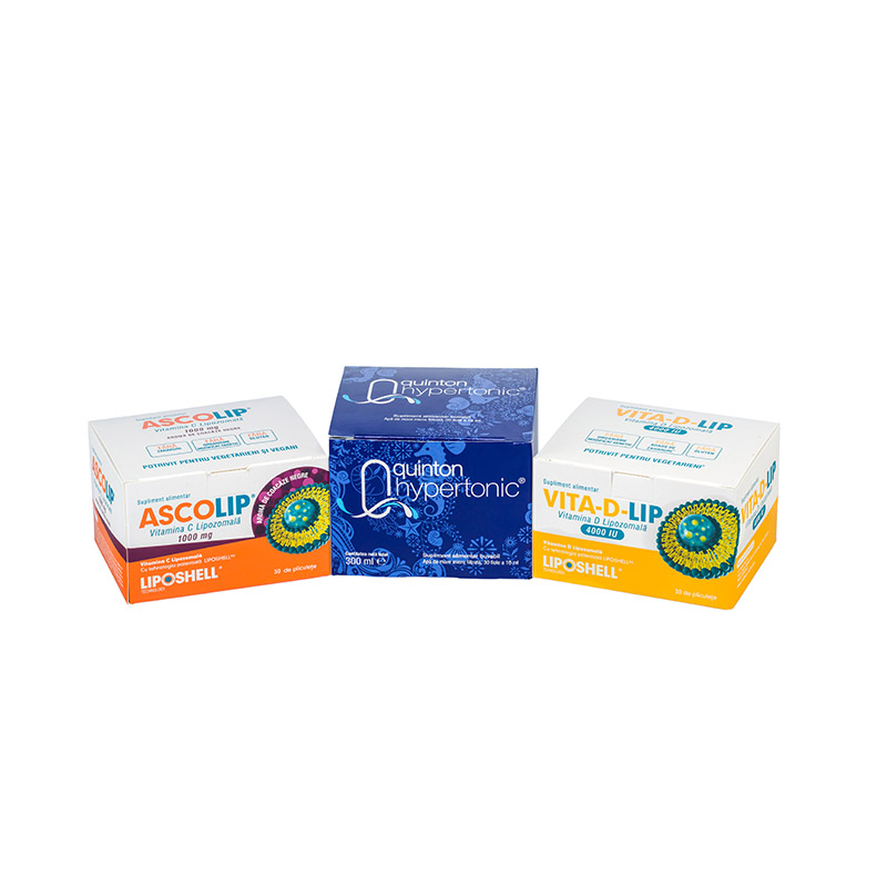 Pachet Plasma Hipertonic Quinton, Vitamina C Lipozomală Ascolip 1000 mg LIPOSHELL®, Vitamina D Lipozomala 4000UI