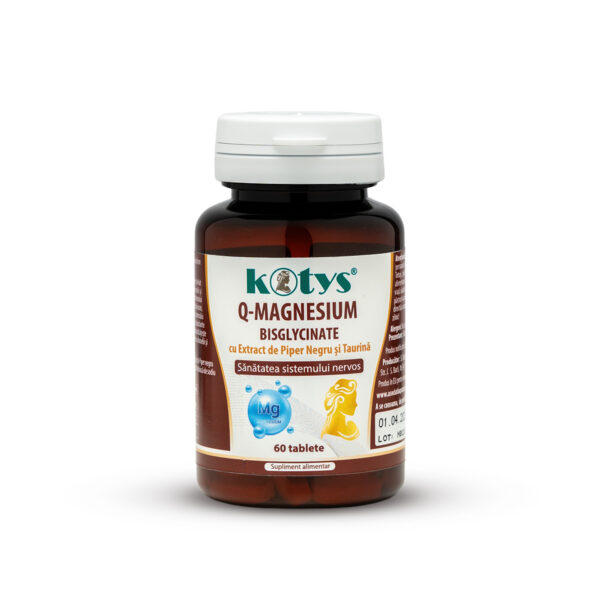 Q-Magneziu Bisglicinat cu extract de piper si negru și taurină, Kotys